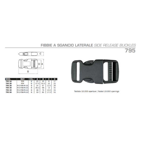 Side-buckle 2M 795 25mm.