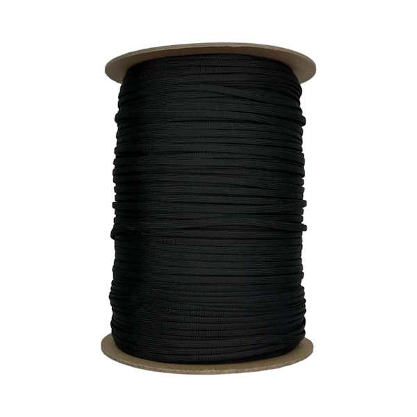 Black  Guardian Paracord 650 Coreless Flat