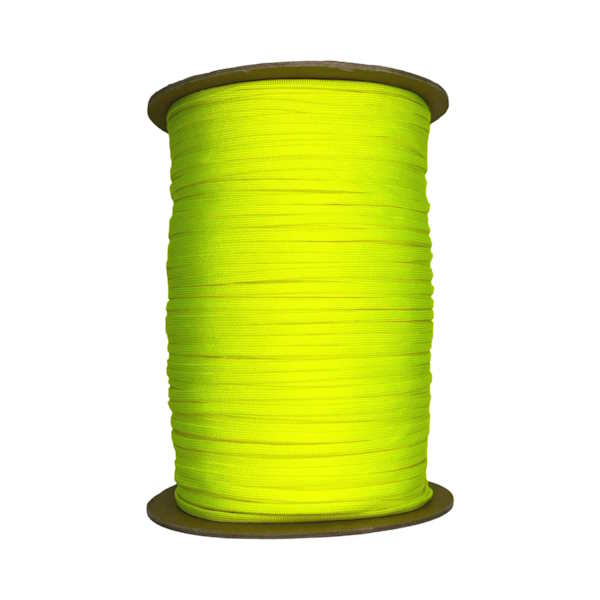 Neon Yellow Guardian Paracord 650 Coreless Flat