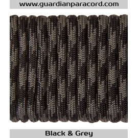 Black & Grey Guardian Paracord 550 Type III 