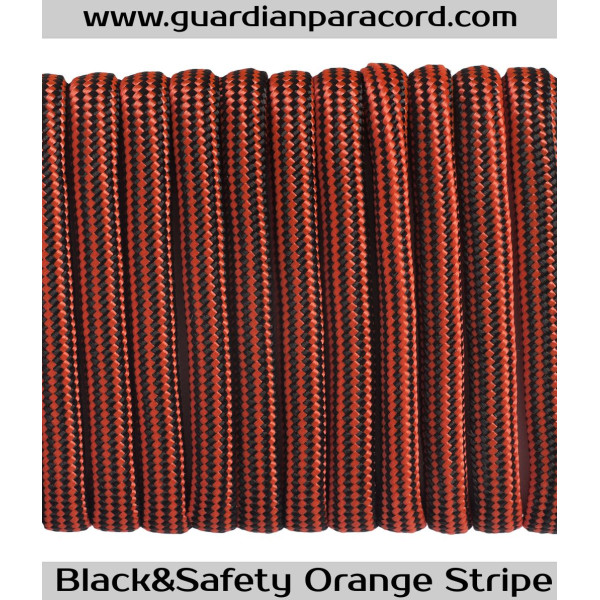 Black&Safety Orange Stripe Guardian Paracord 550 Type III 