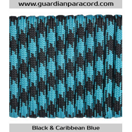 Black & Caribbean Blue Guardian Paracord 550 Type III 