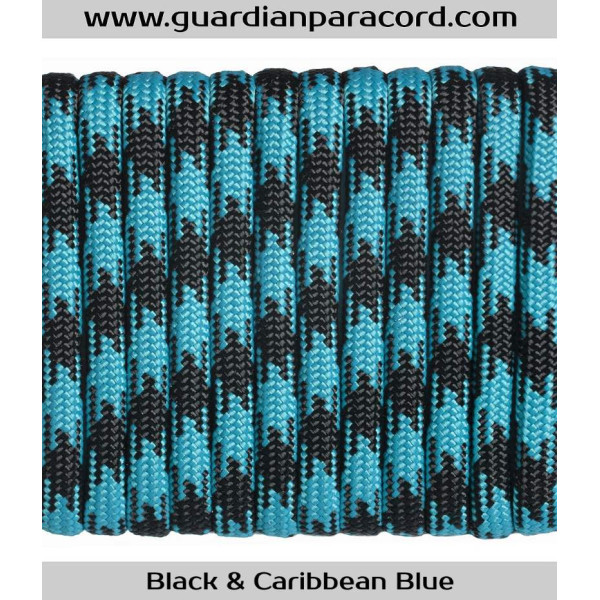 Black & Caribbean Blue Guardian Paracord 550 Type III 