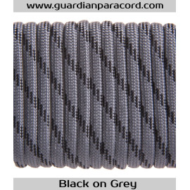 Black on Grey Guardian Paracord 550 Type III 