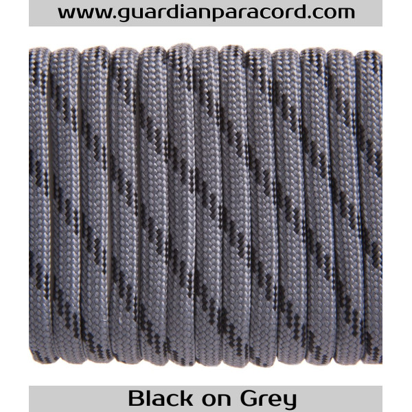 Black on Grey  Guardian Paracord 550 Type III 