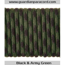 Black & Army Green Guardian Paracord 550 Type III Black & Army Green Guardian Paracord 550 Type III
