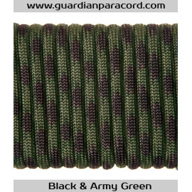 Black & Army Green Guardian Paracord 550 Type III 