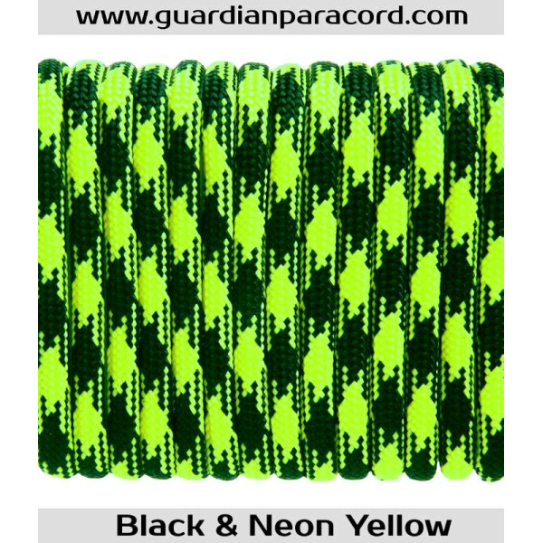Black & NeonYellow Guardian Paracord 550 Type III 
