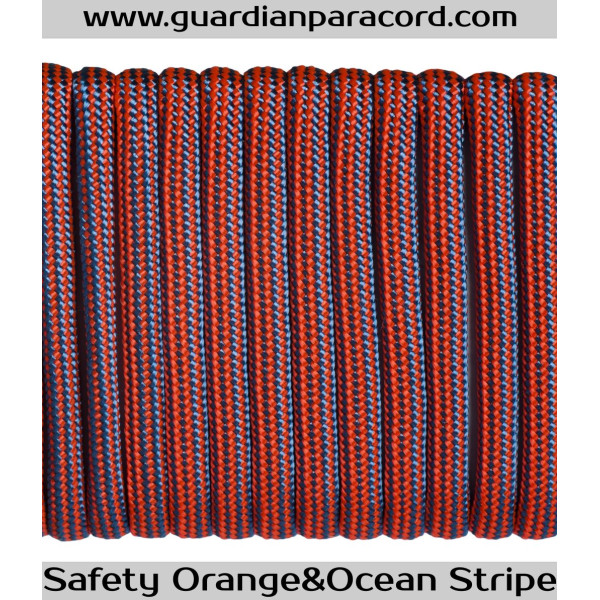 Safety Orange&Ocean Stripe Guardian Paracord 550 Type III