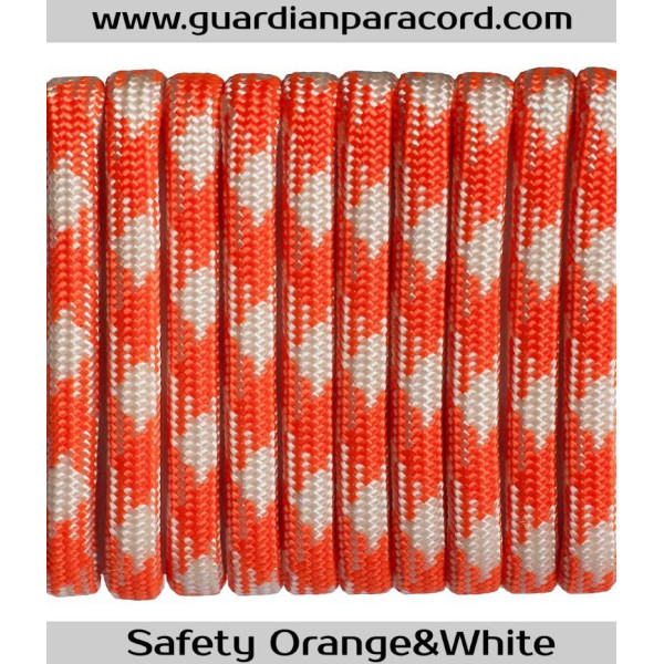 Safety Orange&White Guardian Paracord 550 Type III